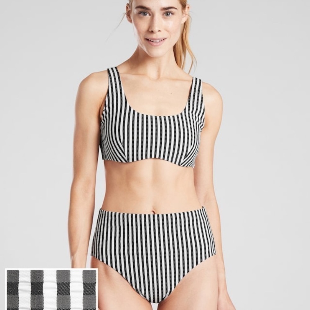 Athleta NWT Seersucker Scoop Bikini Top